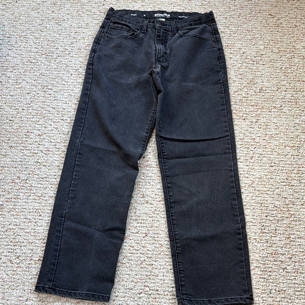 Sonoma Black Jeans Straight-Leg Everyday
